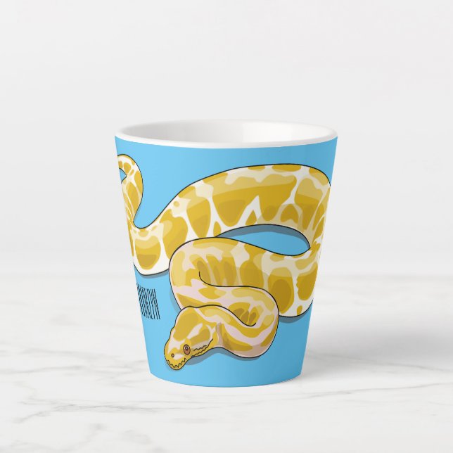 Taza De Café Latte Ilustracion de personalizado de pitón birmano (Anverso)