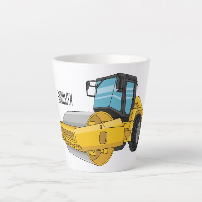 Taza De Café Latte Ilustracion de personalizado de rodillos de carret (Anverso)