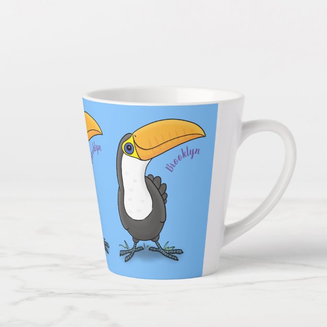 Taza De Café Latte Ilustracion de personalizado toscano feliz (Derecha)