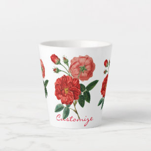 Taza De Café Latte Ilustracion de rosa roja vintage Thunder_Cove