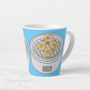 Taza De Café Latte Ilustracion de Shumai dim sum personalizado