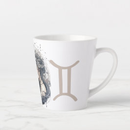 Taza De Café Latte Ilustración de símbolo de Gemini llamativo