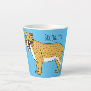 Taza De Café Latte Ilustracion de tigre con dientes de saber