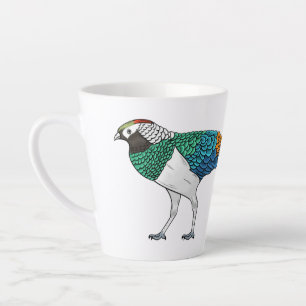 Taza De Café Latte Ilustracion del faisán de Lady amherst