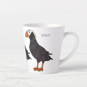 Taza De Café Latte Ilustracion del personalizado de pajarito