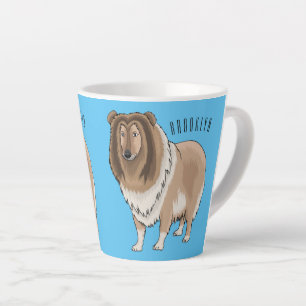 Taza De Café Latte Ilustracion del personalizado del perro del collie