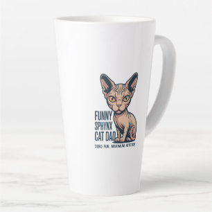 Taza De Café Latte Ilustración divertida de gato Sphynx papá