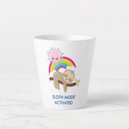 Taza De Café Latte Ilustracion divertidísimo en modo eslogan activado