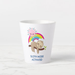 Taza De Café Latte Ilustracion divertidísimo en modo eslogan activado