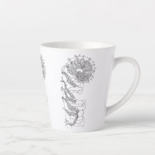 Taza De Café Latte Ilustracion Fiddlehead Fern