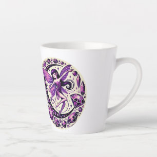 Taza De Café Latte Ilustracion lechero morado