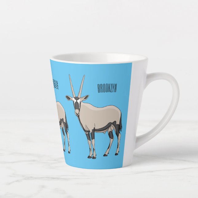 Taza De Café Latte Ilustracion Oryx personalizado (Derecha)