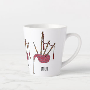 Taza De Café Latte Ilustracion personalizado Bagpipes
