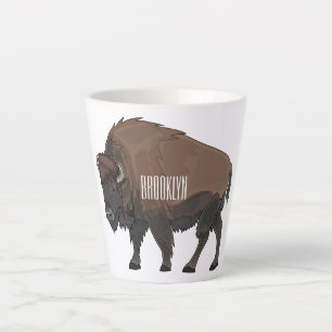 Taza De Café Latte Ilustracion personalizado Bison