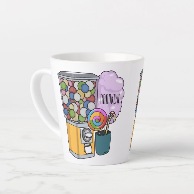 Taza De Café Latte Ilustracion personalizado Candy (Ángulo izquierdo)