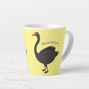 Taza De Café Latte Ilustracion personalizado cisne negro