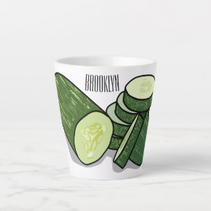 Taza De Café Latte Ilustracion personalizado Cucumber