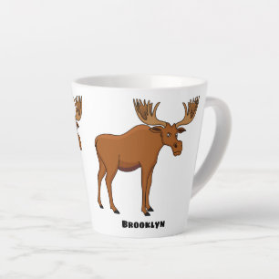 Taza De Café Latte Ilustracion personalizado de alce gracioso