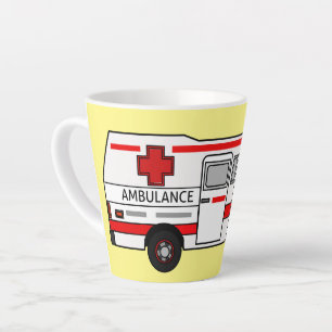 Taza De Café Latte Ilustracion personalizado de ambulancia