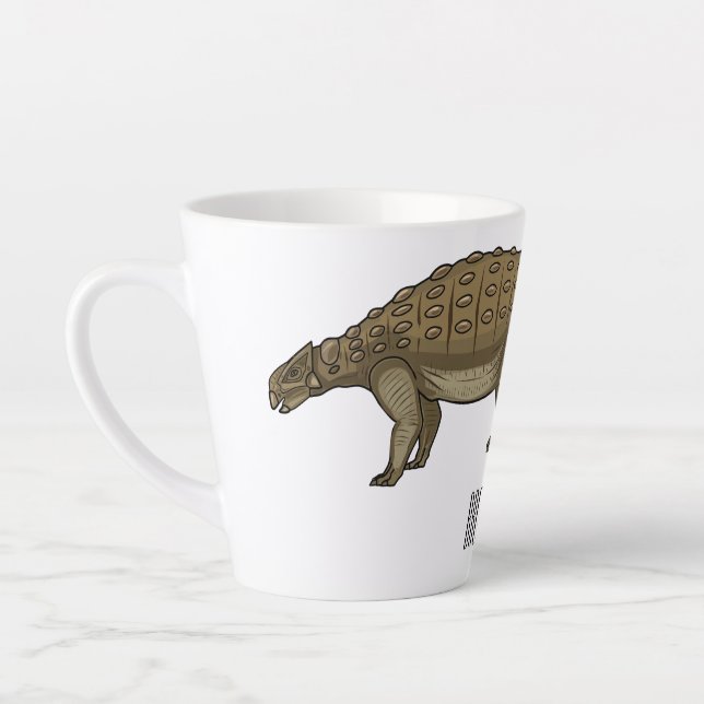 Taza De Café Latte Ilustracion personalizado de Ankylosaurus (Izquierda)
