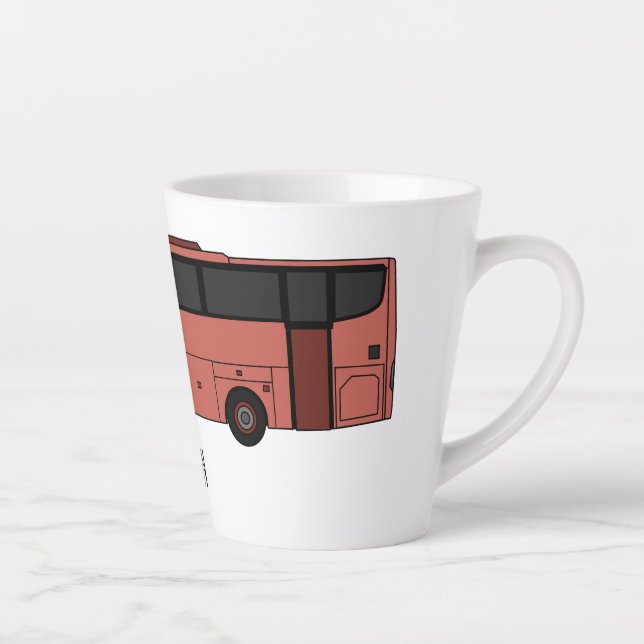 Taza De Café Latte Ilustracion personalizado de autobús (Derecha)
