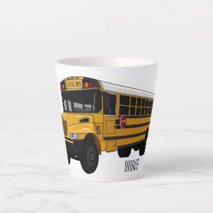 Taza De Café Latte Ilustracion personalizado de autobús escolar