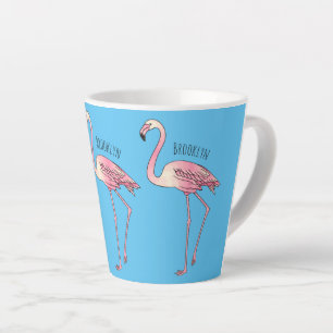 Taza De Café Latte Ilustracion personalizado de aves de Flamingo