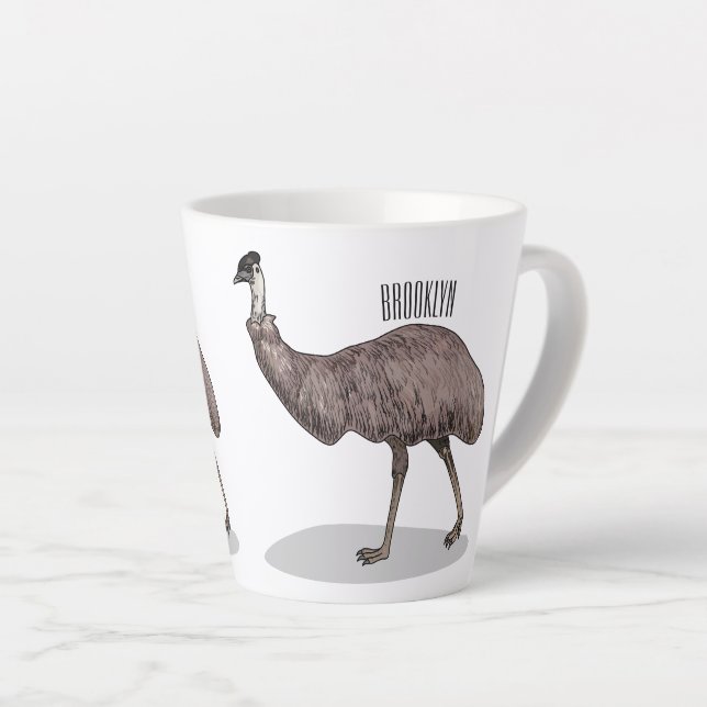 Taza De Café Latte Ilustracion personalizado de aves de la Uem (Ángulo derecho)