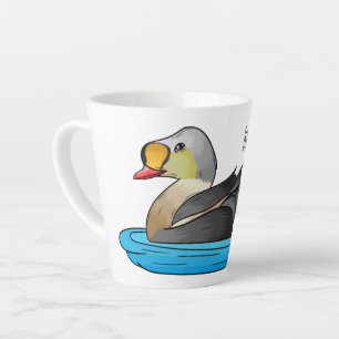 Taza De Café Latte Ilustracion personalizado de aves King eider