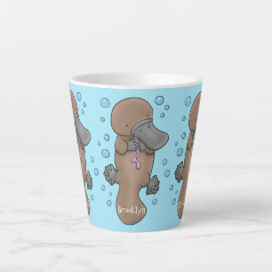 Taza De Café Latte Ilustracion personalizado de bebé de plaquypus fel