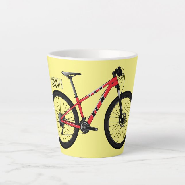 Taza De Café Latte Ilustracion personalizado de bicicletas (Anverso)