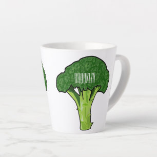 Taza De Café Latte Ilustracion personalizado de Broccoli
