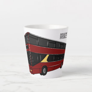 Taza De Café Latte Ilustracion personalizado de bus de dos pisos