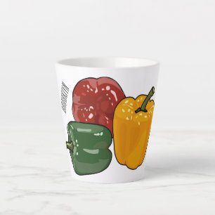 Taza De Café Latte Ilustracion personalizado de Capsicum