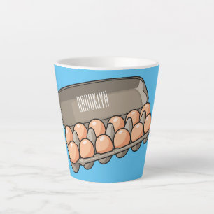 Taza De Café Latte Ilustracion personalizado de cartón de huevo