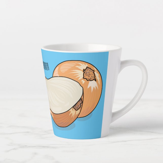 Taza De Café Latte Ilustracion personalizado de cebolla (Derecha)