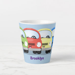 Taza De Café Latte Ilustracion personalizado de coches Cute kawaii