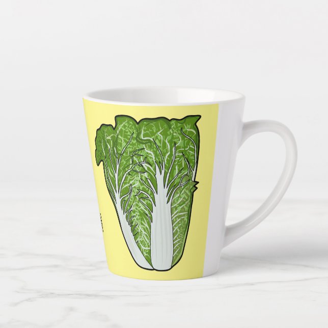 Taza De Café Latte Ilustracion personalizado de col chino (Derecha)