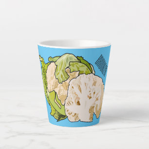 Taza De Café Latte Ilustracion personalizado de coliflor