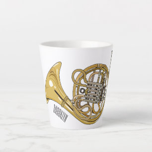 Taza De Café Latte Ilustracion personalizado de cuerno francés