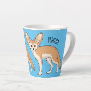 Taza De Café Latte Ilustracion personalizado de Fennec fox