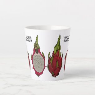 Taza De Café Latte Ilustracion personalizado de fruta dragón