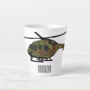 Taza De Café Latte Ilustracion personalizado de helicópteros del ejér