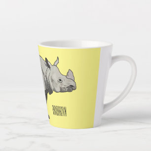 Taza De Café Latte Ilustracion personalizado de Javan rhinoceros