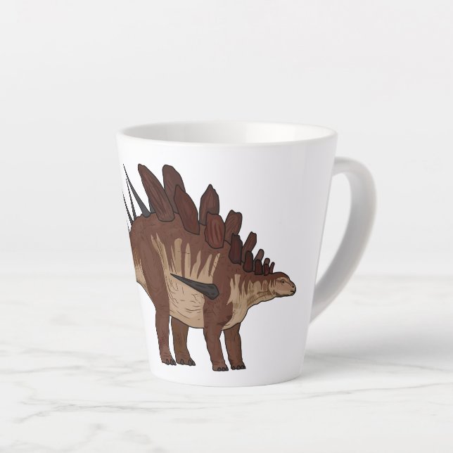Taza De Café Latte Ilustracion personalizado de Kentrosaurus (Ángulo derecho)