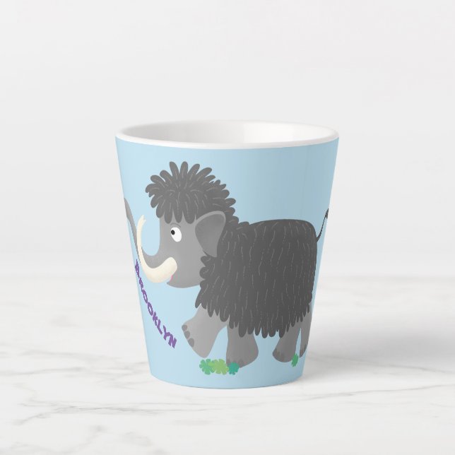 Taza De Café Latte Ilustracion personalizado de mamut torpe (Anverso)