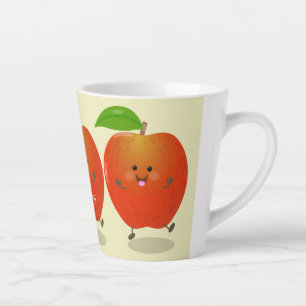 Taza De Café Latte Ilustracion personalizado de manzana bailando a la