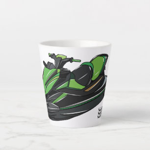 Taza De Café Latte Ilustracion personalizado de moto acuática