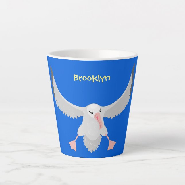 Taza De Café Latte Ilustracion personalizado de pájaro de albatross (Anverso)