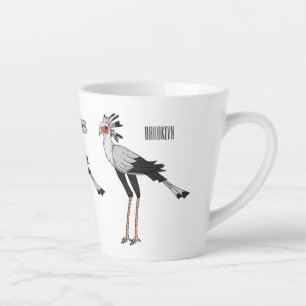 Taza De Café Latte Ilustracion personalizado de pájaro de Secretario